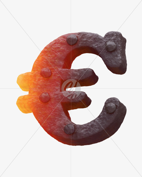 Iron Euro from Forged Iron Font on Yellow Images Creative Fonts - S30300