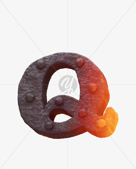 Iron Q uppercase from Forged Iron Font on Yellow Images Creative Fonts - S30268