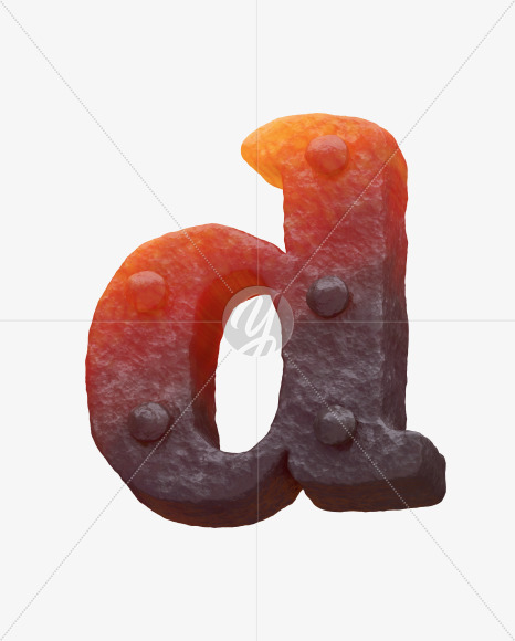 Iron d lowercase from Forged Iron Font on Yellow Images Creative Fonts - S30243