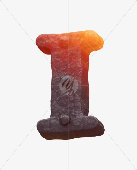 Iron I uppercase from Forged Iron Font on Yellow Images Creative Fonts - S30252