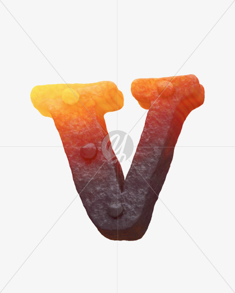 Iron V uppercase from Forged Iron Font on Yellow Images Creative Fonts - S30278