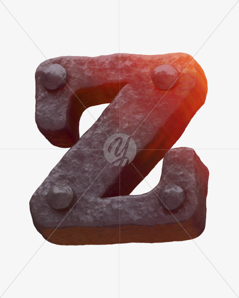 Iron z lowercase from Forged Iron Font on Yellow Images Creative Fonts - S30287