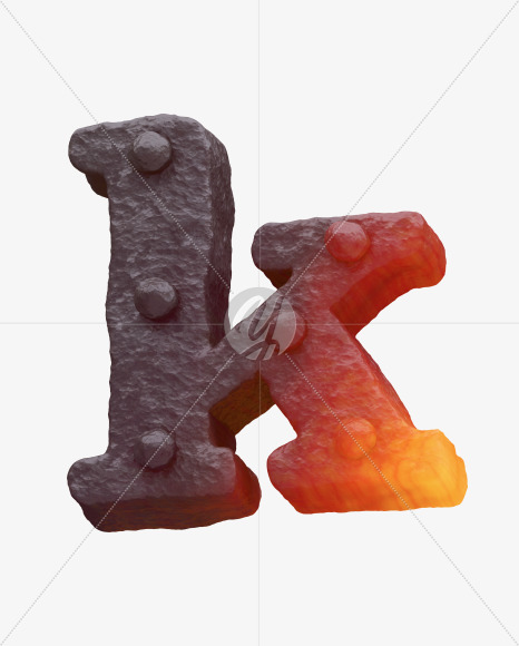 Iron k lowercase from Forged Iron Font on Yellow Images Creative Fonts - S30257