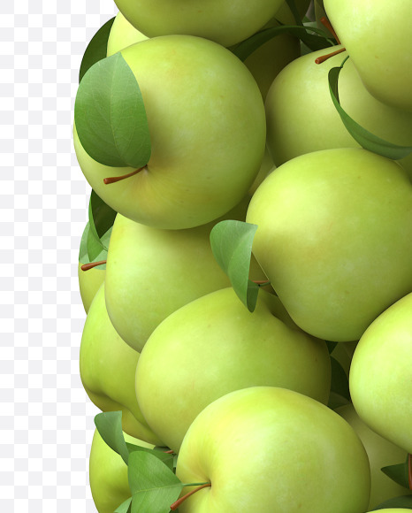 Green apple O from Fresh Apples Font on Yellow Images Creative Fonts - S30319