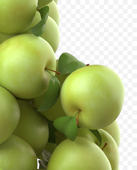 Green apple 4 from Fresh Apples Font on Yellow Images Creative Fonts - S30334