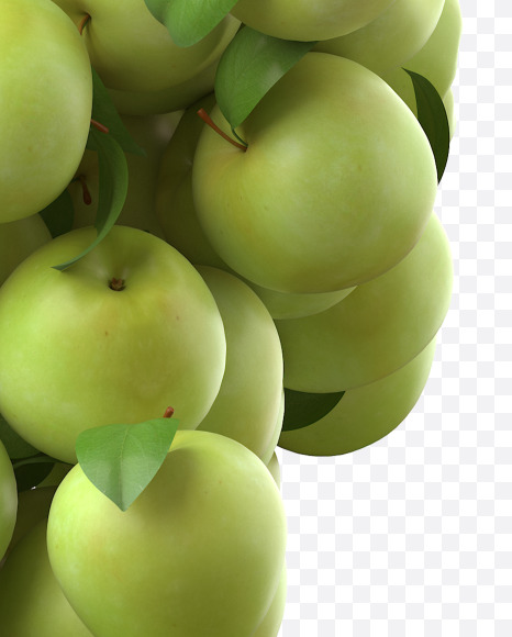 green apple N from Fresh Apples Font on Yellow Images Creative Fonts - S30318