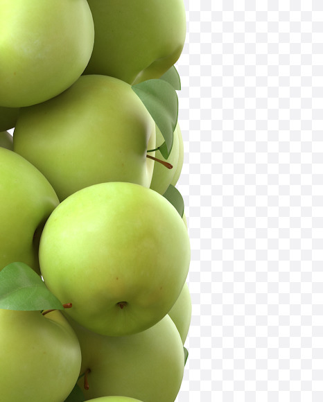 Green apple L from Fresh Apples Font on Yellow Images Creative Fonts - S30316