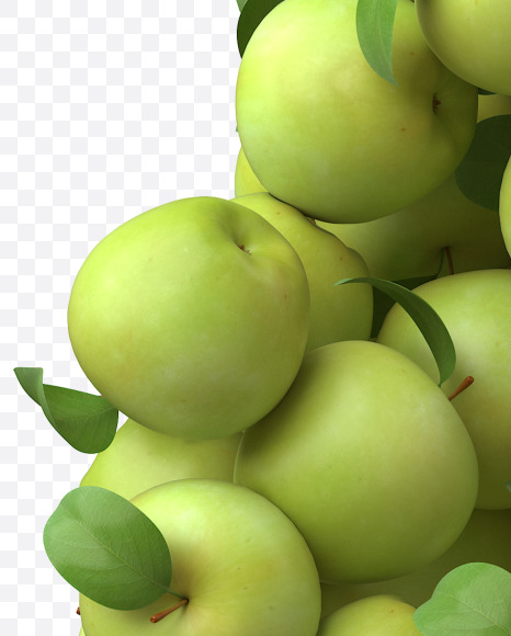 Green apple R from Fresh Apples Font on Yellow Images Creative Fonts - S30322