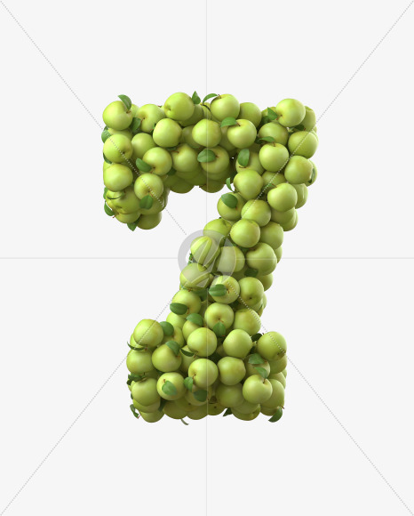 Green apple 7 from Fresh Apples Font on Yellow Images Creative Fonts - S30337