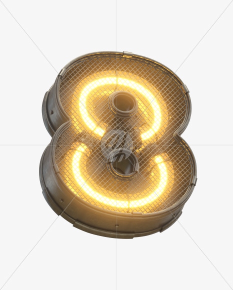 8 from Futuristic Yellow Light Font on Yellow Images Creative Fonts - S30420