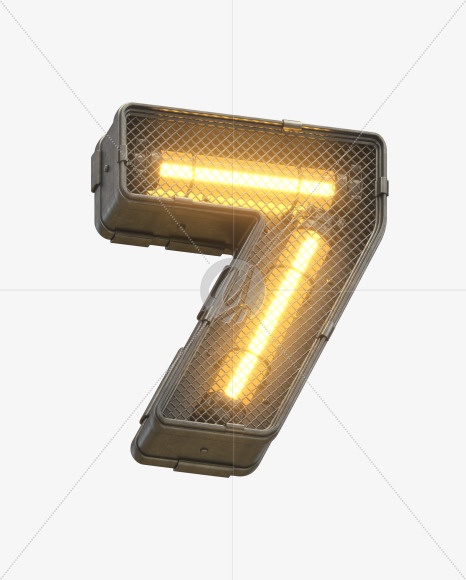 7 from Futuristic Yellow Light Font on Yellow Images Creative Fonts - S30419