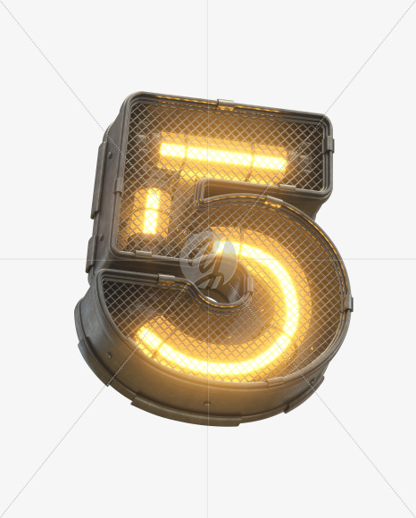 5 from Futuristic Yellow Light Font on Yellow Images Creative Fonts - S30417