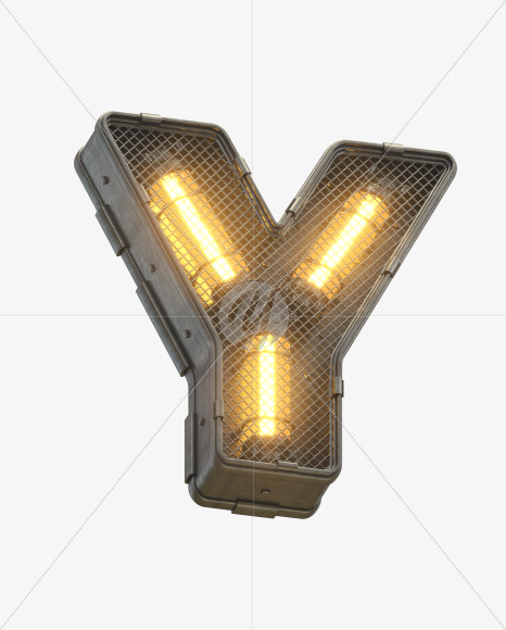 Letter Y from Futuristic Yellow Light Font on Yellow Images Creative Fonts - S30411