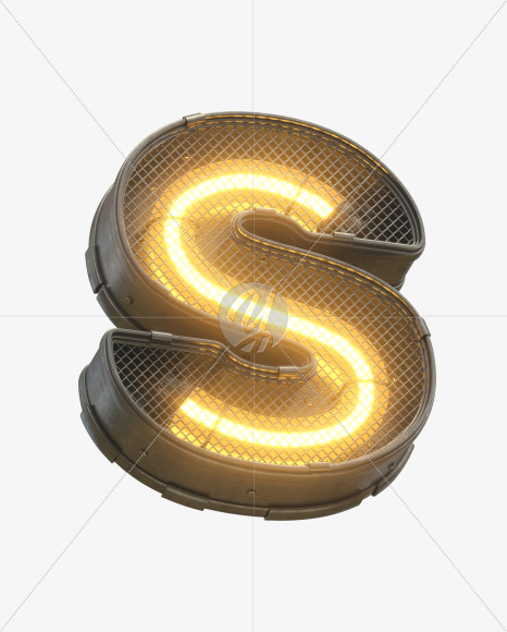 Letter S from Futuristic Yellow Light Font on Yellow Images Creative Fonts - S30405