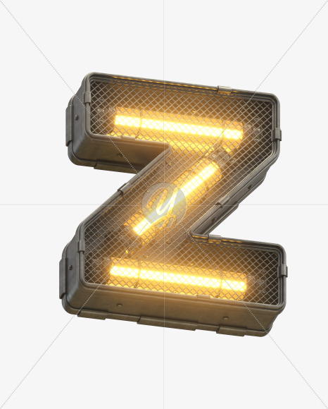 Letter Z from Futuristic Yellow Light Font on Yellow Images Creative Fonts - S30412