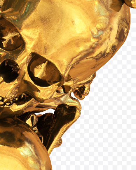 Y goldskull from Golden Skull Font on Yellow Images Creative Fonts - S30453