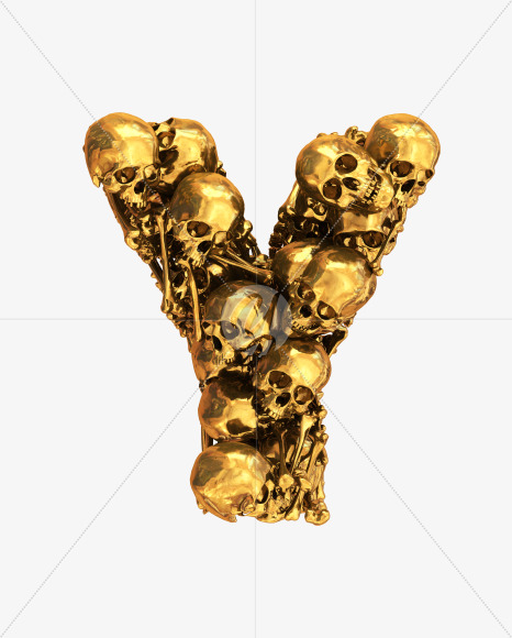 Y goldskull from Golden Skull Font on Yellow Images Creative Fonts - S30453