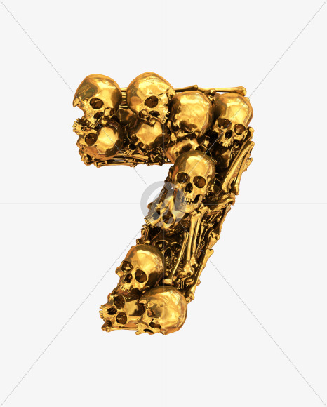 7 goldskull from Golden Skull Font on Yellow Images Creative Fonts - S30461