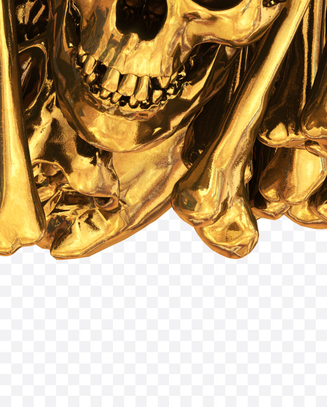 T goldskull from Golden Skull Font on Yellow Images Creative Fonts - S30448