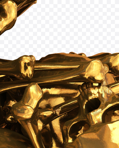 2 goldskull from Golden Skull Font on Yellow Images Creative Fonts - S30456