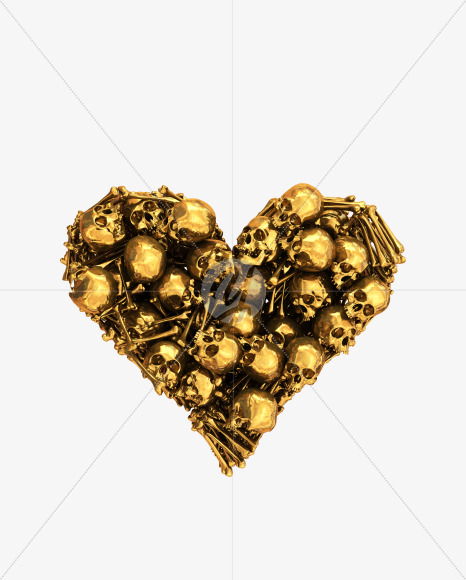 Heart skull from Golden Skull Font on Yellow Images Creative Fonts - S30468