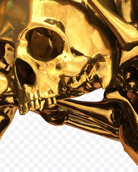 D goldskull from Golden Skull Font on Yellow Images Creative Fonts - S30432