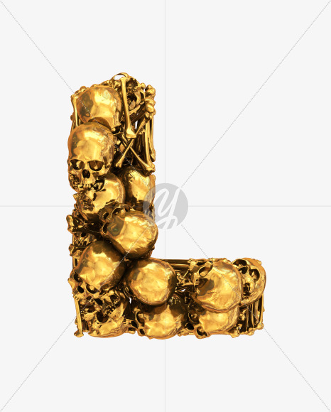 L goldskull from Golden Skull Font on Yellow Images Creative Fonts - S30440