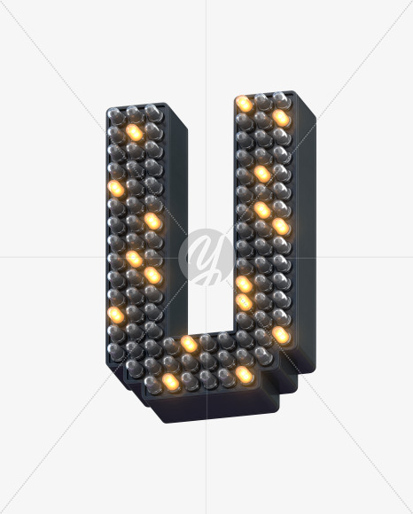 U ledlight from Info LED Font on Yellow Images Creative Fonts - S30561