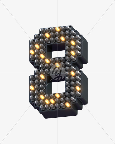 8 ledlight from Info LED Font on Yellow Images Creative Fonts - S30574