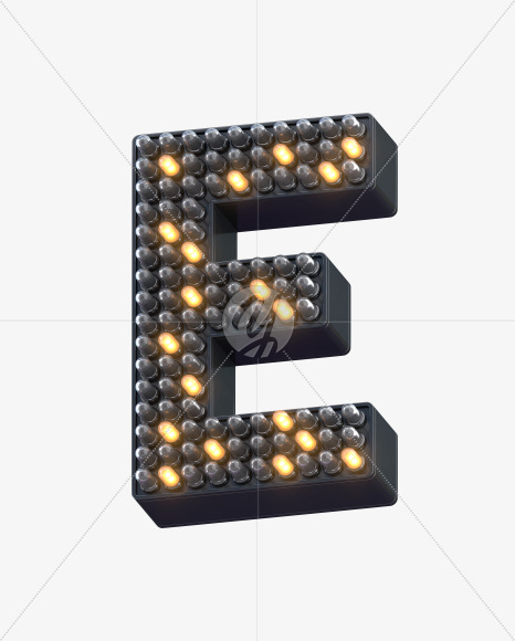 E ledlight from Info LED Font on Yellow Images Creative Fonts - S30545