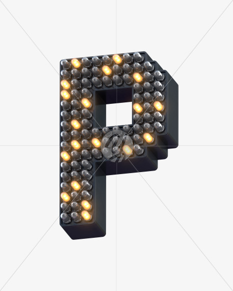 P ledlight from Info LED Font on Yellow Images Creative Fonts - S30556