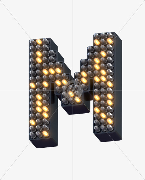 M ledlight from Info LED Font on Yellow Images Creative Fonts - S30553