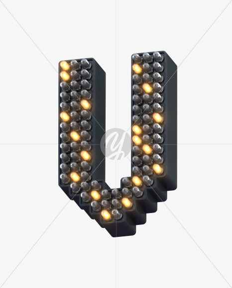 V ledlight from Info LED Font on Yellow Images Creative Fonts - S30562