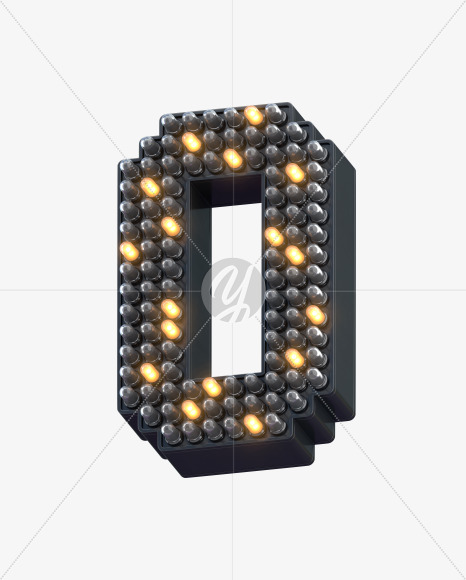 0 ledlight from Info LED Font on Yellow Images Creative Fonts - S30576