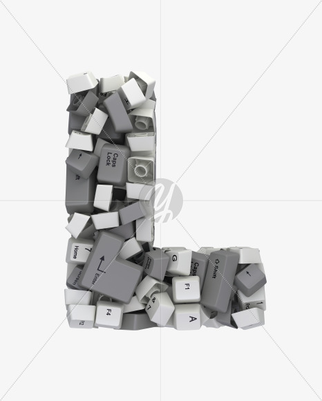 L white keyboard from Keyboard Button Font on Yellow Images Creative Fonts - S30637