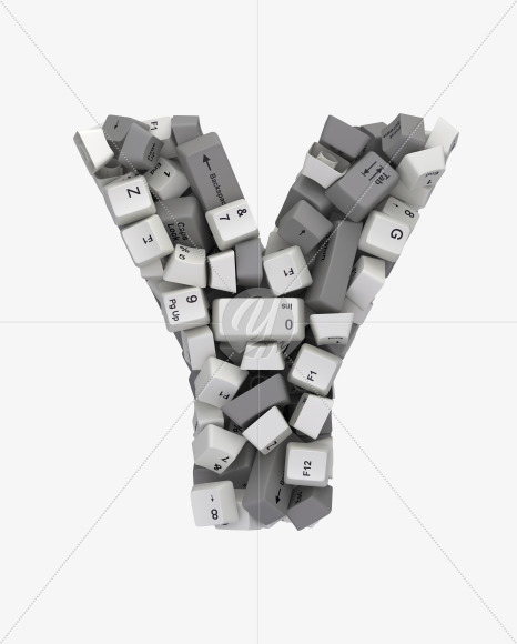 Y white keyboard from Keyboard Button Font on Yellow Images Creative Fonts - S30650