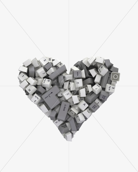 Heart white keyboard