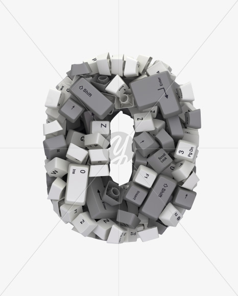 0 white keyboard from Keyboard Button Font on Yellow Images Creative Fonts - S30661