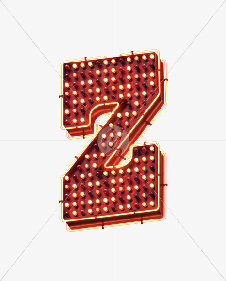 Letter Z from Lamp Neon Signboard Font on Yellow Images Creative Fonts - S30692