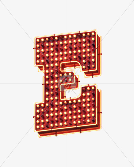 Letter E from Lamp Neon Signboard Font on Yellow Images Creative Fonts - S30671