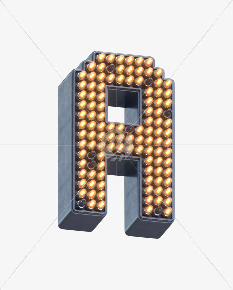 Letter A from LED Signal Font on Yellow Images Creative Fonts - S30777