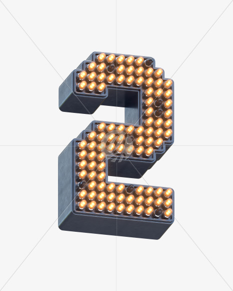 2 from LED Signal Font on Yellow Images Creative Fonts - S30804