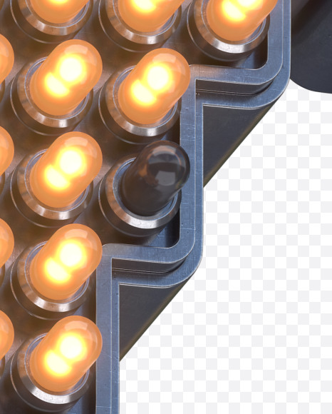 Letter W from LED Signal Font on Yellow Images Creative Fonts - S30799