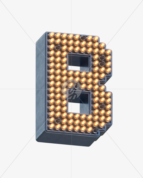 Letter B from LED Signal Font on Yellow Images Creative Fonts - S30778