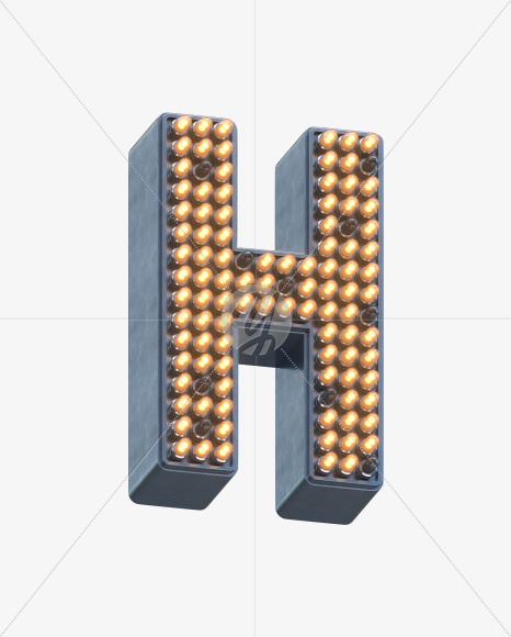 Letter H from LED Signal Font on Yellow Images Creative Fonts - S30784