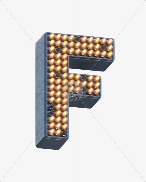 Letter F from LED Signal Font on Yellow Images Creative Fonts - S30782