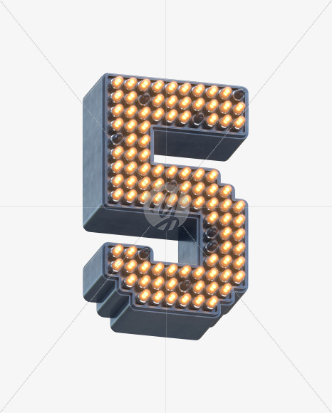 5 from LED Signal Font on Yellow Images Creative Fonts - S30807