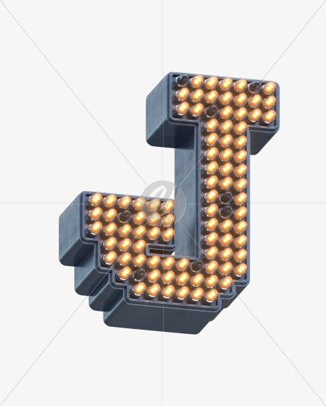 Letter J from LED Signal Font on Yellow Images Creative Fonts - S30786