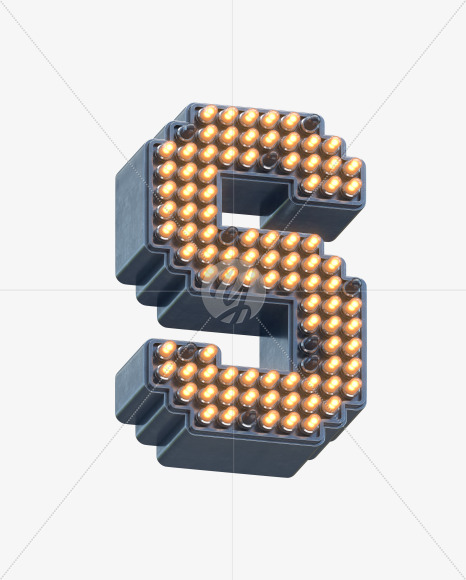 Letter S from LED Signal Font on Yellow Images Creative Fonts - S30795