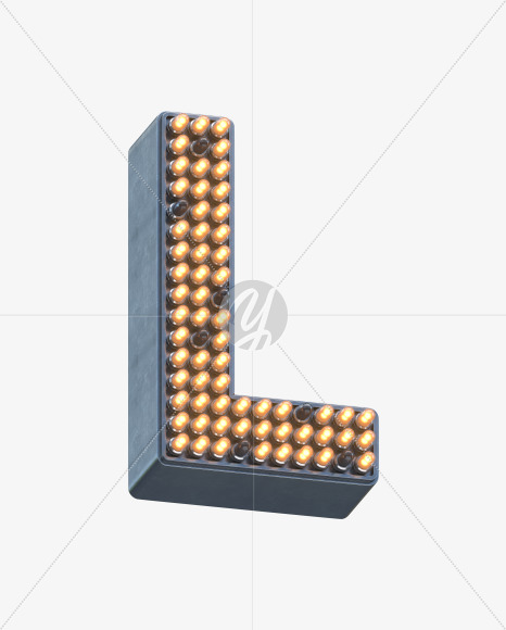 Letter L from LED Signal Font on Yellow Images Creative Fonts - S30788